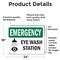 Signmission Eye Wash Station, 24 in W x Rectangle, Vinyl Decal OS-2PACK-EM-D-1824-L-10318 - alternate 4